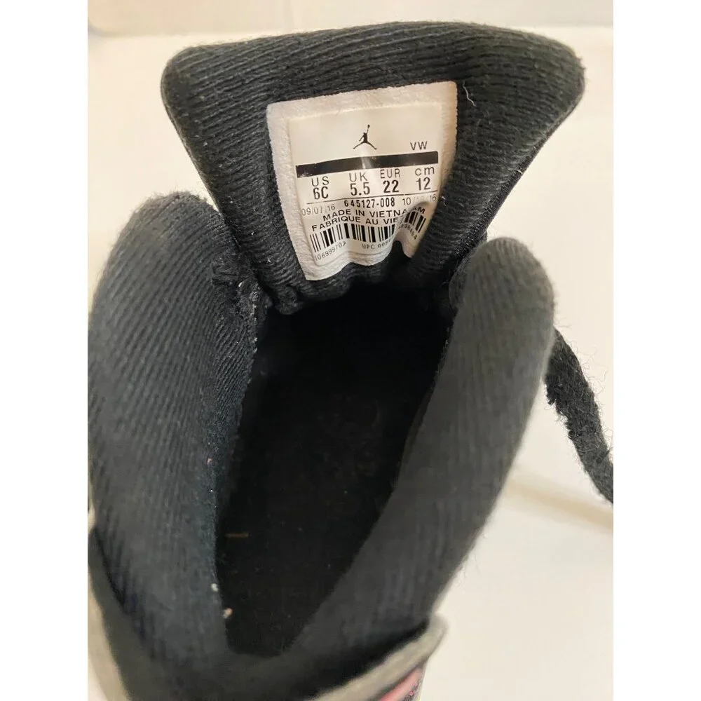 Nike Infant Toddler 6C Air Jordan VI Retro Hyper Sneakers Black/Pink Hi-Top‎